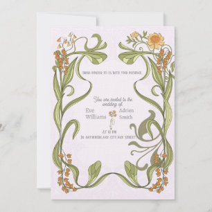Invitación nupcial inspirada en Art Nouveau