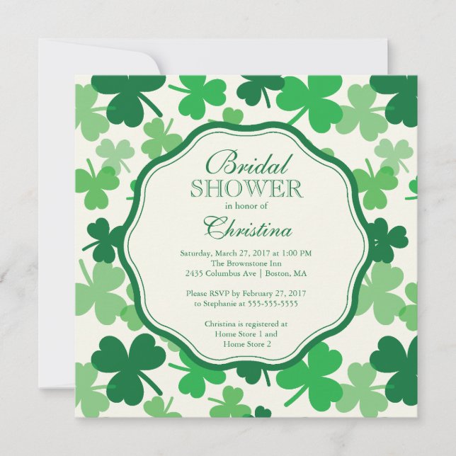 Invitación nupcial irlandesa de la ducha del (Anverso)
