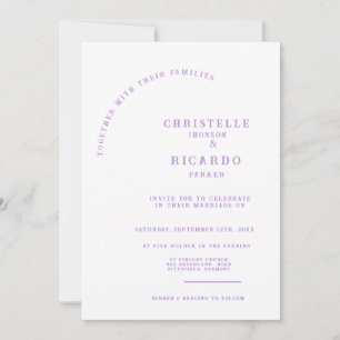 Invitación nupcial minimalista de Lavender Moderno