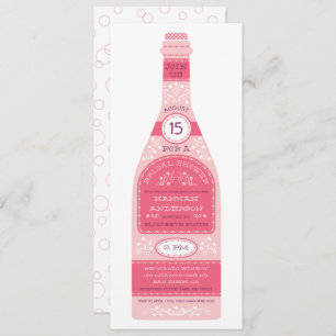 Invitación nupcial retra de la ducha de la botella