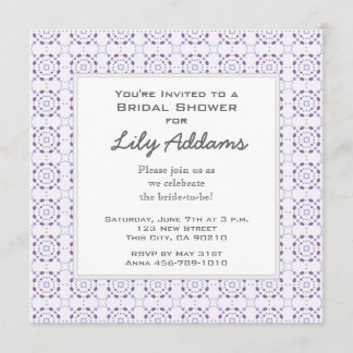 Invitación nupcial retra de la ducha - púrpura