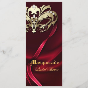 Invitación nupcial roja de la ducha de la