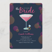 Invitación nupcial rosada de la ducha de Martini