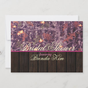 Invitación nupcial rosada de madera de la ducha de