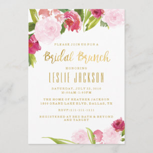 Invitación nupcial Rubor de la ducha del brunch y