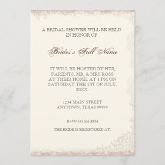 Invitación nupcial subió Victorian Antiqued de la