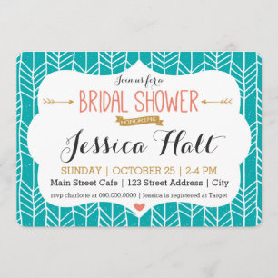 Invitación nupcial tribal de la ducha de Boho