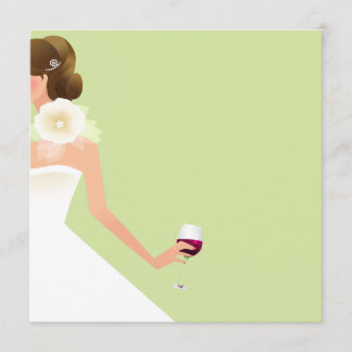 Invitación nupcial verde clara del vino de la