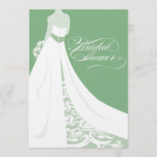 Invitación nupcial verde elegante de la ducha