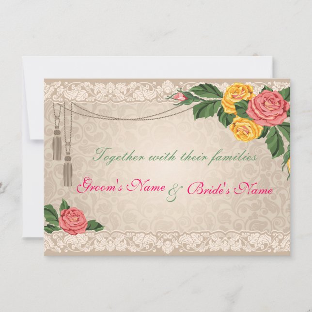 Invitación nupcial vintage (Anverso)