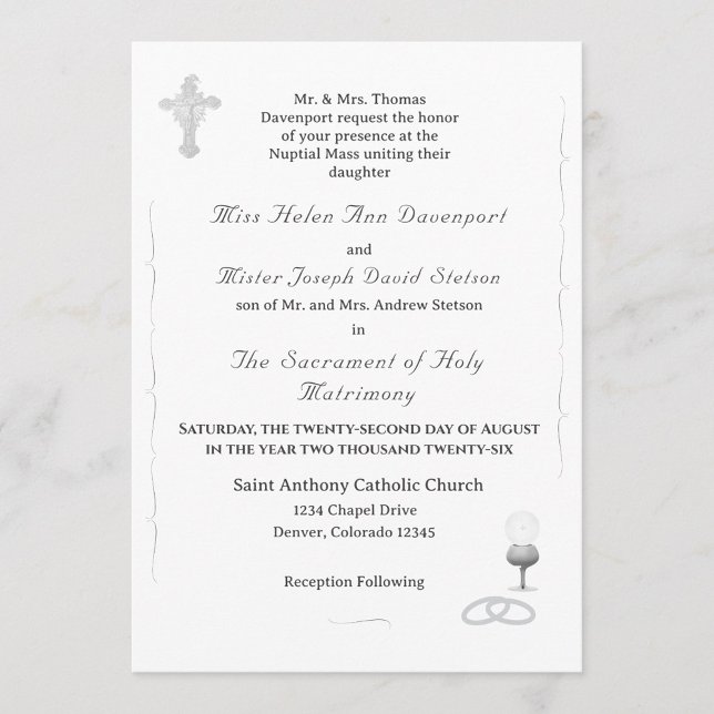 Invitación Nuptial Grace Catholic Wedding Invitation (Subido por el creador)
