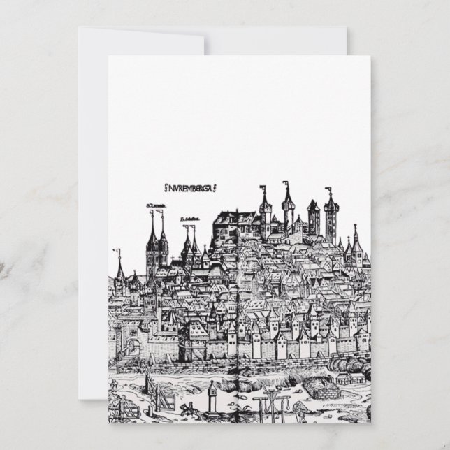 Invitación Nuremberg ciudad medieval en Alemania (Anverso)