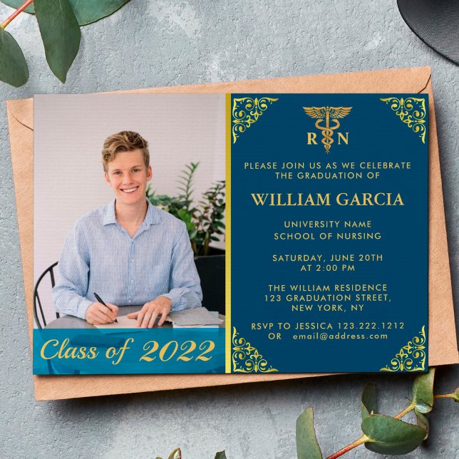 Invitación Nurse Graduation Nursing Pinning Party With Photo (Subido por el creador)