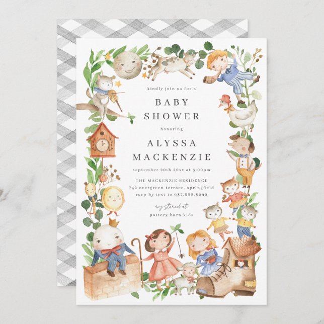 Invitación Nursery Rhymes Baby Shower Invitation (Anverso / Reverso)