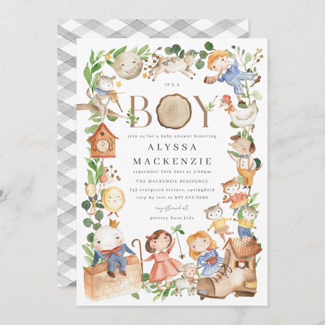 Invitación Nursery Rhymes Baby Shower Invitation (Anverso / Reverso)