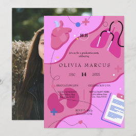 Invitación Nursing Graduation Invitation | RN Nurse Party Inv