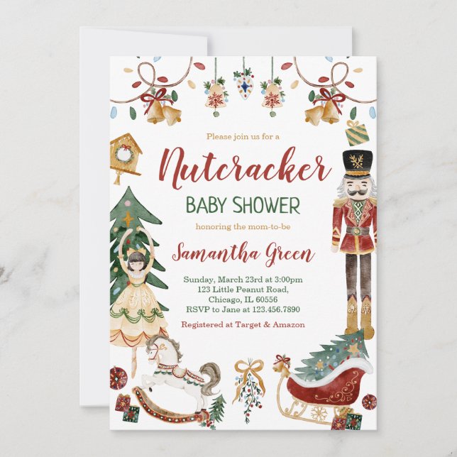 Invitación Nutcracker Baby Baby Shower (Anverso)