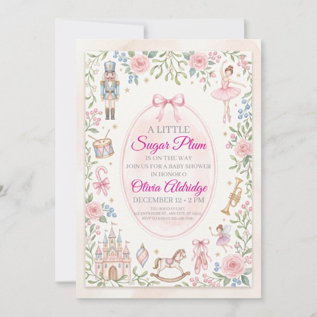 Invitación Nutcracker Baby Shower (Anverso)