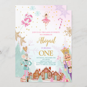 Invitación Nutcracker Birday Chica Land of Sweets Fairy Invi