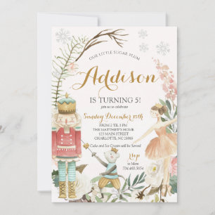 Invitación Nutcracker Birday Sugar Plum Fairy Navidades
