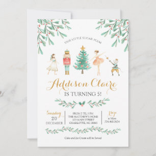 Invitación Nutcracker Birday Sugar Plum Fairy Navidades
