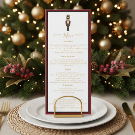 Invitación Nutcracker Christmas Holiday Dinner Red Black Menu