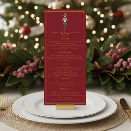 Invitación Nutcracker Christmas Holiday Dinner Red Menu
