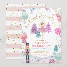 Invitación Nutcracker coloridas copas de nieve tierra de Chic