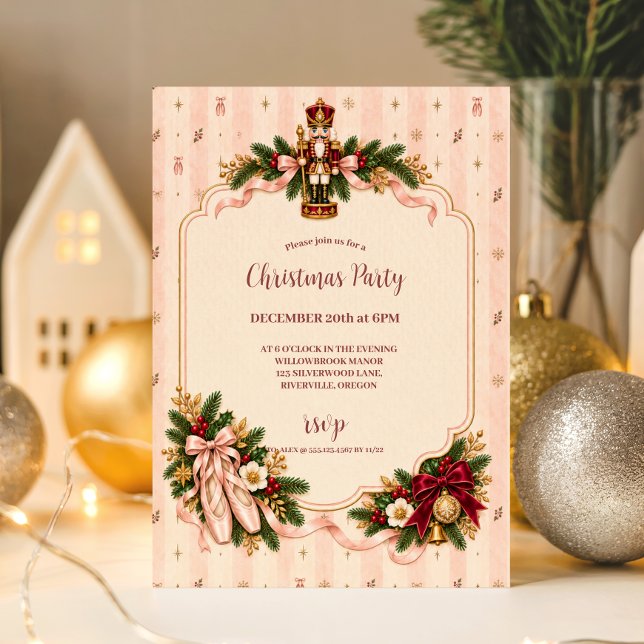 Invitación Nutcracker de Navidad Caprichoso Coquette (Subido por el creador)