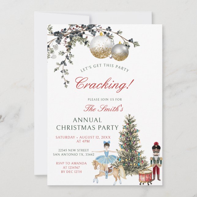 Invitación Nutcracker Friendsmas Holiday Christmas Party (Anverso)