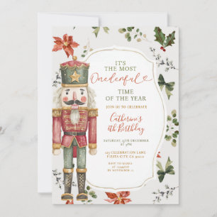 Invitación Nutcracker Navideño Festivo Elegante Verdor