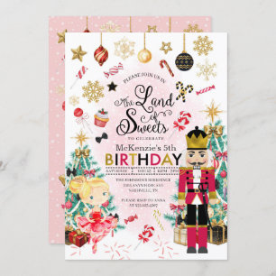 Invitación Nutcracker Sugar Plum Fairy Navidades Birday Inv