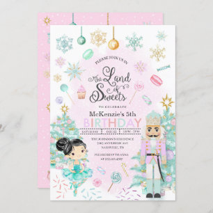 Invitación Nutcracker Sugar Plum Fairy Navidades Birday Inv