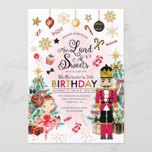 Invitación Nutcracker Sugar Plum Fairy Navidades Cumpleaños