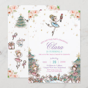 Invitación Nutcracker Sugar Plum Fairy Navidades Cumpleaños