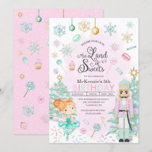 Invitación Nutcracker Sugar Plum Fairy Navidades Cumpleaños