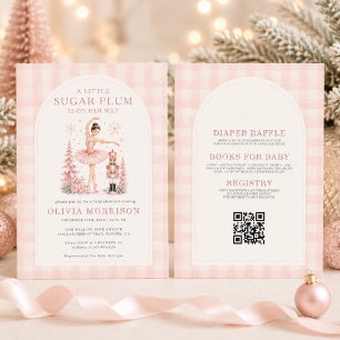 Invitación Nutcracker Winter Wonderland Código QR Baby Shower