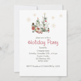Invitación Nutcracker y navidad árbol acuarela lindo Chr