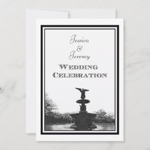 Invitación NYC Central Park Bethesda Fuente Boda Etchada