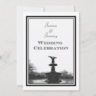 Invitación NYC Central Park Bethesda Fuente Boda Etchada