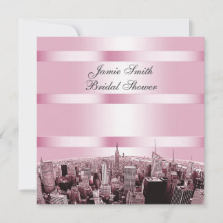 Invitación NYC Silueta Grabada 2, Despedida de Soltera Rosa y