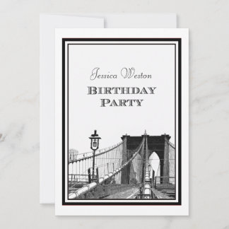 Invitación NYC Skyline Brooklyn Bridge #2 DiY Birday Party
