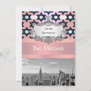 Invitación NYC Skyline Empire State Building Bat Mitzvah #1