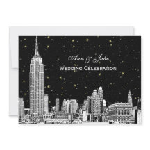NYC Skyline Etch Starry DIY BG Wedding Invite