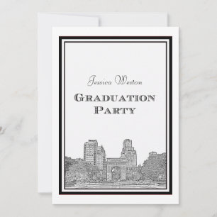 Invitación NYC Skyline Washington Sq Etched DIY Graduación