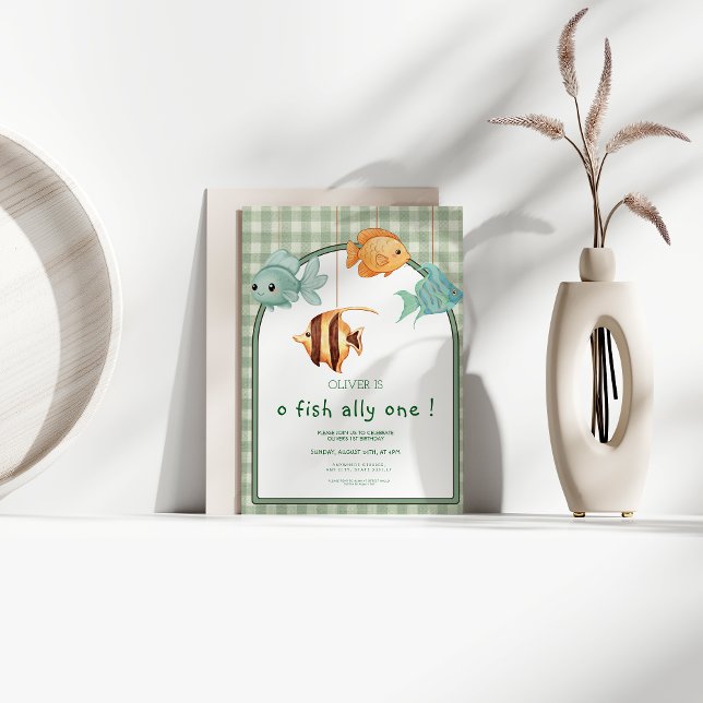 Invitación o aliado de los peces un niño primer cumpleaños (Subido por el creador)