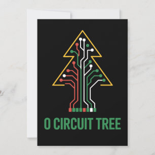 Invitación O Circuito Árbol Navidad Xmas Ingeniero Fiesta