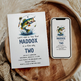 Invitación O-Fish-Ally Dos pescadores Segundo cumpleaños