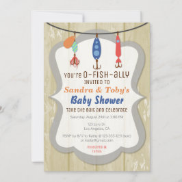 Invitación O-FISH-ALLY Fishing Baby Shower Invitation - Tan
