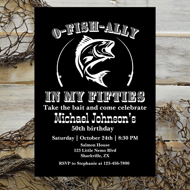 Invitación O-fish-ally In my Fifty 50th Birthday Party (Subido por el creador)